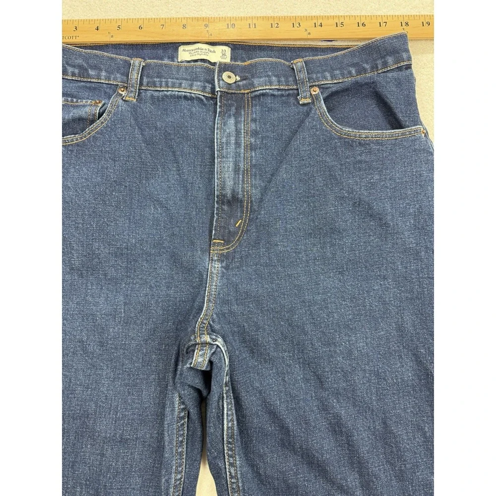 Abercrombie Fitch Jeans W 16 Long 36x30 Blue Ankle‎ Straight Ultra High Denim